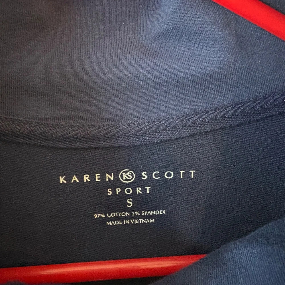 Karen Scott Sport Blazer Jacket Navy Blue Snap Button Front Size S